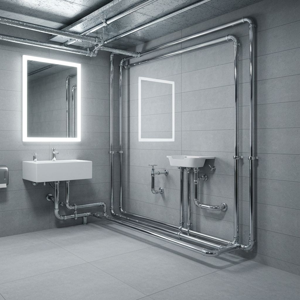 Commercial plumbing installation